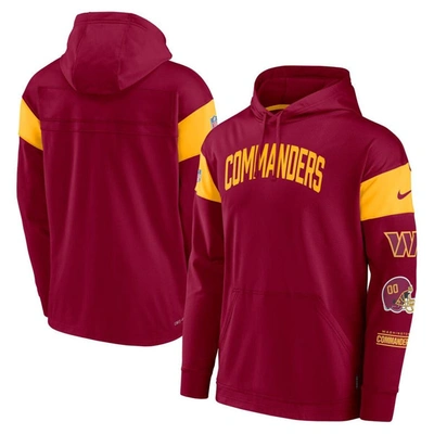 Shop Nike Burgundy Washington Commanders Sideline Athletic Arch Jersey Performance Pullover Hoodie