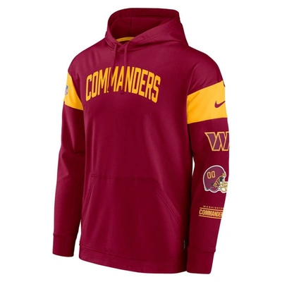 Shop Nike Burgundy Washington Commanders Sideline Athletic Arch Jersey Performance Pullover Hoodie
