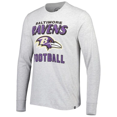 Shop 47 ' Heathered Gray Baltimore Ravens Dozer Franklin Long Sleeve T-shirt