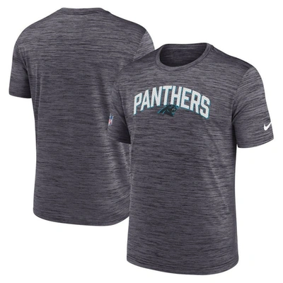 Shop Nike Black Carolina Panthers Sideline Velocity Athletic Stack Performance T-shirt