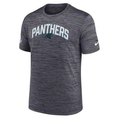 Shop Nike Black Carolina Panthers Sideline Velocity Athletic Stack Performance T-shirt