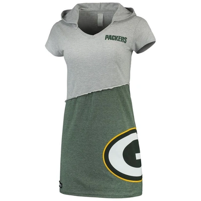 Shop Refried Apparel Gray/green Green Bay Packers Sustainable Hooded Mini Dress