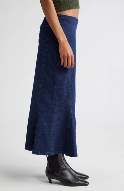 Shop Paloma Wool Emanuel Flared Denim Maxi Skirt In Dark Denim