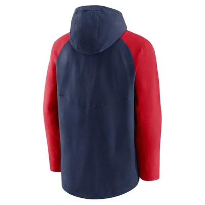 Shop Nike Navy/red Boston Red Sox Authentic Collection Performance Raglan Full-zip Hoodie