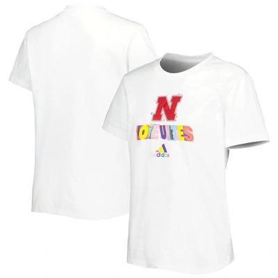 Shop Adidas Originals Adidas White Nebraska Huskers Fresh Pride T-shirt