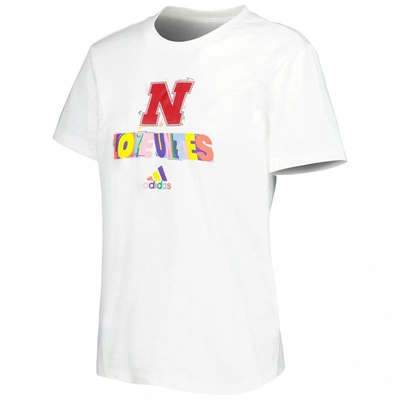 Shop Adidas Originals Adidas White Nebraska Huskers Fresh Pride T-shirt