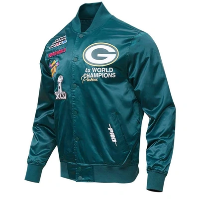 Shop Pro Standard Green Green Bay Packers Championship Satin Full-snap Varsity Jacket