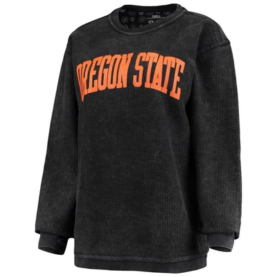Pressbox Black Oregon State Beavers Comfy Cord Vintage Wash Basic Arch Pullover Sweatshirt In Black