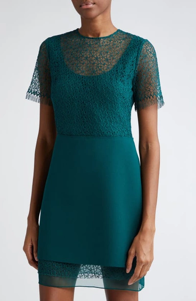 Shop Jason Wu Collection Layered Corded Lace Dress In Seagreen