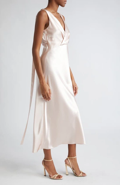 Shop Jason Wu Collection Crepe Back Satin Midi Cocktail Dress In Rosewater