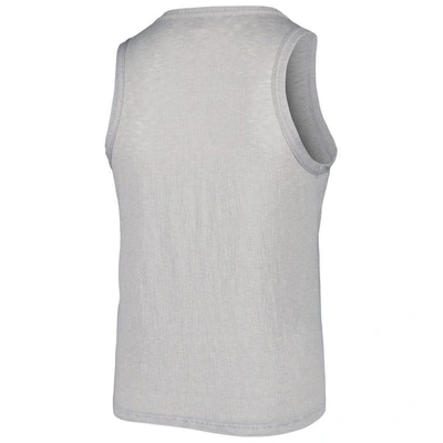Soft As A Grape Gray Chicago White Sox Plus Size High Neck Tri-blend Tank Top In Gray