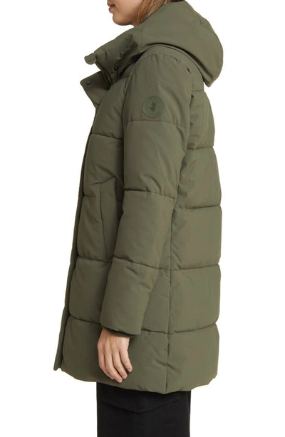 Shop Save The Duck Bethany Water Repellent Hooded Quilted Parka In Laurel Green