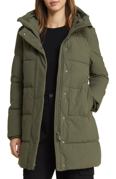 Shop Save The Duck Bethany Water Repellent Hooded Quilted Parka In Laurel Green