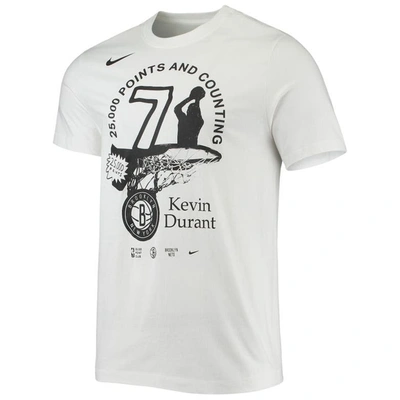 Shop Nike Kevin Durant White Brooklyn Nets 25k Points T-shirt
