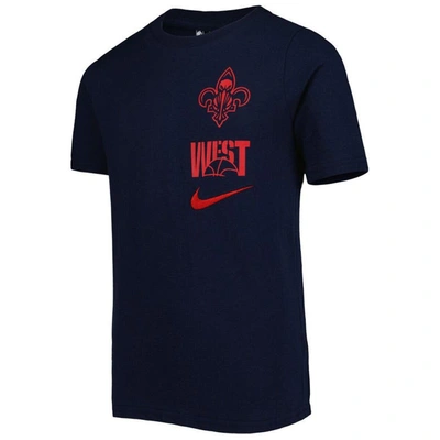 Shop Nike Youth   Navy New Orleans Pelicans Vs Block Essential T-shirt
