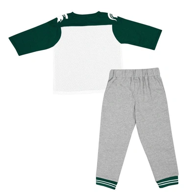 Shop Colosseum Toddler  Green/heather Gray Michigan State Spartans Jingtinglers Football V-neck Jersey T-s