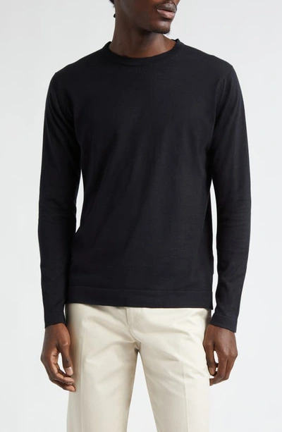 Shop John Smedley Weatherby Cotton Sweater In Black