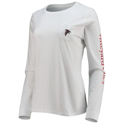Shop Vineyard Vines White Atlanta Falcons Helmet Long Sleeve T-shirt