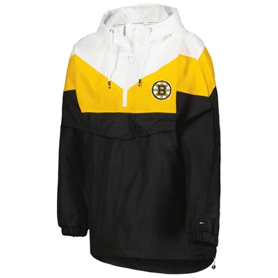Shop Tommy Hilfiger Black/gold Boston Bruins Staci Half-zip Windbreaker Jacket