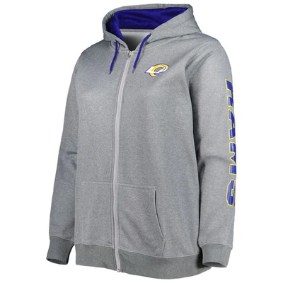 Shop Profile Heather Charcoal Los Angeles Rams Plus Size Fleece Full-zip Hoodie Jacket