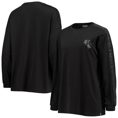 Shop The Wild Collective Black Austin Fc Tri-blend Long Sleeve T-shirt