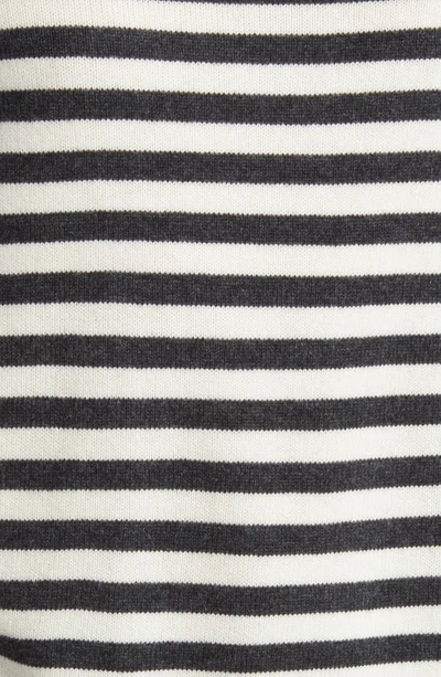 Shop Theory Latho Stripe Wool Blend Sweater In Pestle Melange/ Ivory