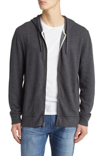 Shop Faherty Surf Organic Cotton Blend Zip-up Hoodie In Ash Heather