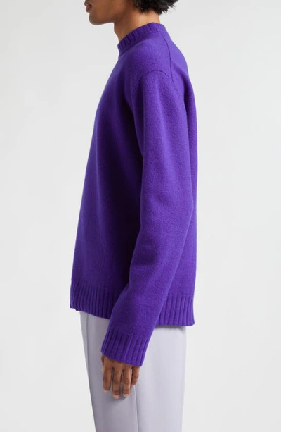 Shop Jil Sander Classic Crewneck Wool Sweater In Purple