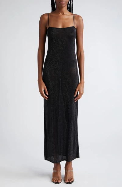 Shop Alexander Wang Crystal Embellished Slipdress In Black