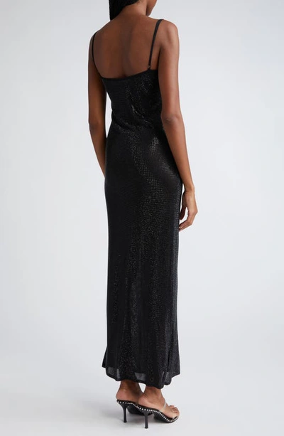 Alexander Wang Crystal Embellished Slipdress In Black