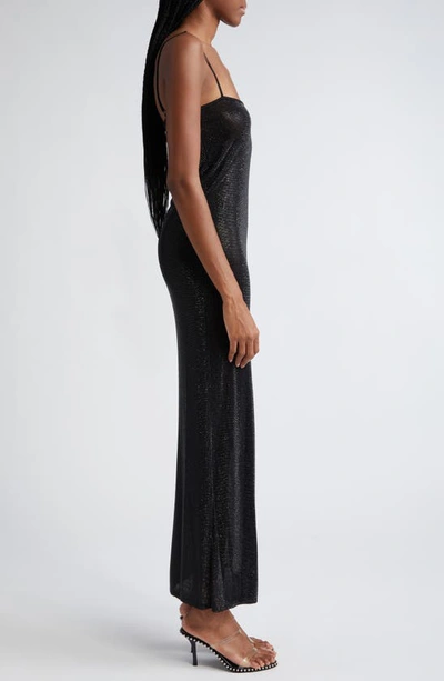 Alexander Wang Crystal Embellished Slipdress In Black
