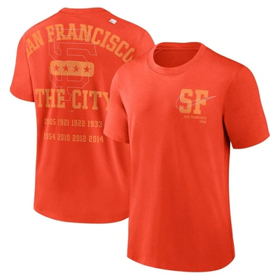 Shop Nike Orange San Francisco Giants Statement Game Over T-shirt