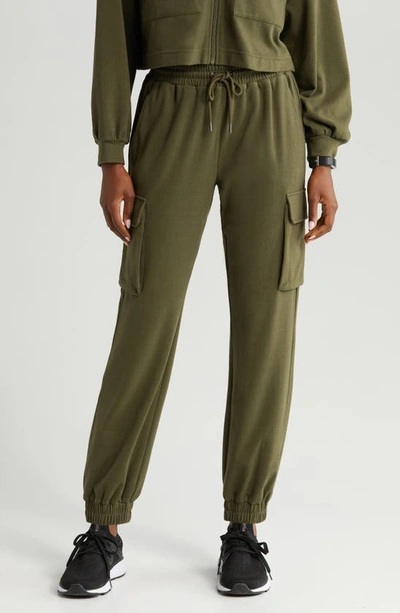 Shop Zella Cozy Utility Joggers In Olive Night