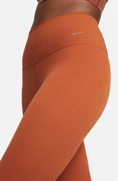 Shop Nike Zenvy Gentle Support High Waist Pocket Ankle Leggings In Dkrset/ Black