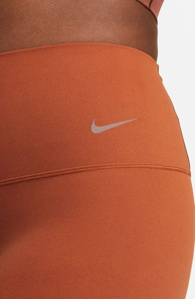 Shop Nike Zenvy Gentle Support High Waist Pocket Ankle Leggings In Dkrset/ Black