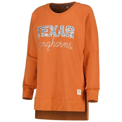 Shop Pressbox Texas Orange Texas Longhorns Steamboat Animal Print Raglan Pullover Sweatshirt In Burnt Orange