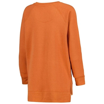 Shop Pressbox Texas Orange Texas Longhorns Steamboat Animal Print Raglan Pullover Sweatshirt In Burnt Orange