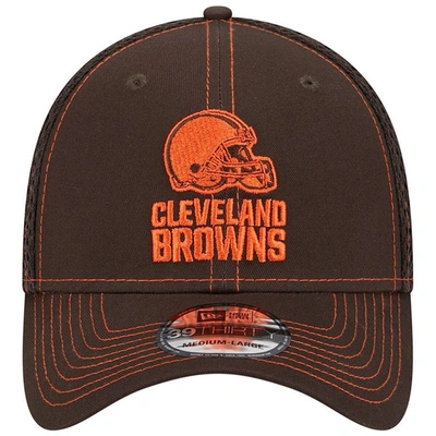 Shop New Era Brown Cleveland Browns Team Neo Pop 39thirty Flex Hat