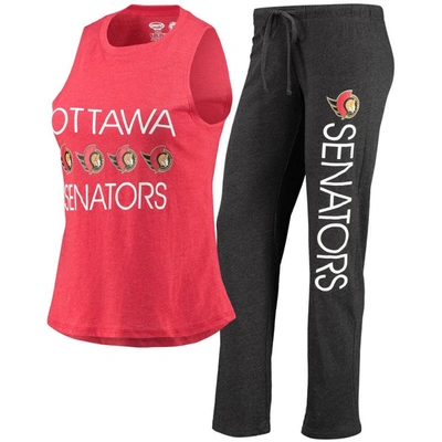 Shop Concepts Sport Red/black Ottawa Senators Meter Tank Top & Pants Sleep Set