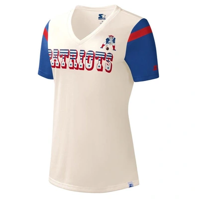 Shop Starter Cream New England Patriots Kick Start V-neck T-shirt