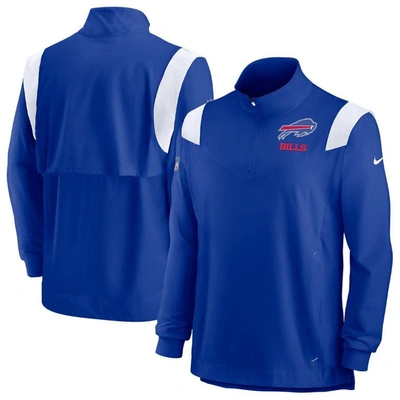 Shop Nike Royal Buffalo Bills Sideline Coach Chevron Lockup Quarter-zip Long Sleeve Top