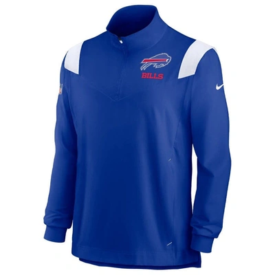 Shop Nike Royal Buffalo Bills Sideline Coach Chevron Lockup Quarter-zip Long Sleeve Top