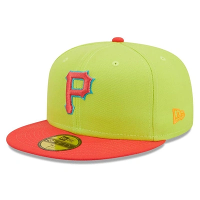 Shop New Era Green/red Pittsburgh Pirates 1979 World Series Cyber Highlighter 59fifty Fitted Hat