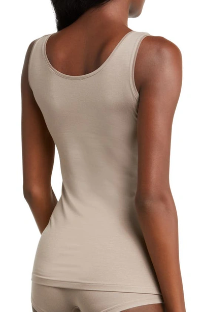 Shop Hanro Soft Touch Tank Top In Taupe Grey