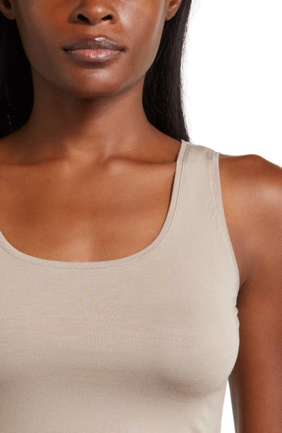 Shop Hanro Soft Touch Tank Top In Taupe Grey