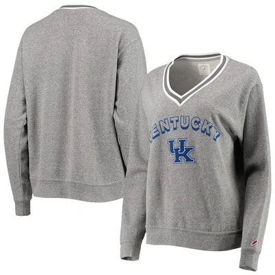 Shop League Collegiate Wear Heathered Gray Kentucky Wildcats Victory Springs Tri-blend V-neck Pullover Sw In Heather Gray