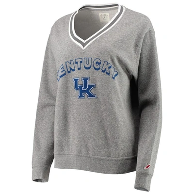 Shop League Collegiate Wear Heathered Gray Kentucky Wildcats Victory Springs Tri-blend V-neck Pullover Sw In Heather Gray