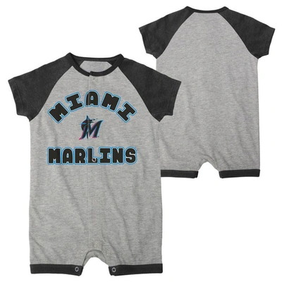 Shop Outerstuff Infant  Heather Gray Miami Marlins Extra Base Hit Raglan Full-snap Romper