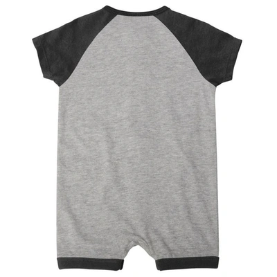 Outerstuff Infant  Heather Gray Miami Marlins Extra Base Hit Raglan Full-snap Romper In Gray