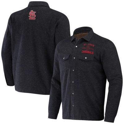 Shop Darius Rucker Collection By Fanatics Black St. Louis Cardinals Ringstop Full-snap Shacket In Charcoal